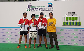 Colleagues cooperated with each other throughout the race which enhanced their team spirit. Finally, our 50km team won the 1st runner up title of the “Bank Cup”.