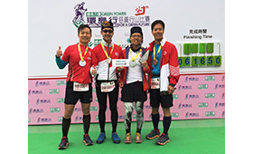 Colleagues finished the races under the chilly weather with the team joined 50 km race won the 1st runner up title. 